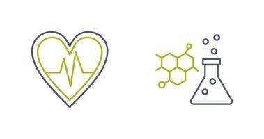 cardiograma e química ícone vetor