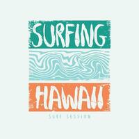 Havaí surfar camiseta e vestuário Projeto vetor