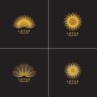 ilustração do logotipo da flor de lótus dourada vetor