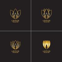 ilustração do logotipo da flor de lótus dourada vetor
