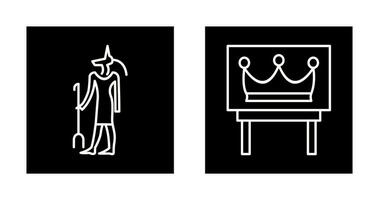 egípcio Deus a d coroa ícone vetor