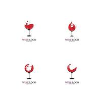 Modelo de design de logotipo de vinho. Ilustração em vetor de ícone-vetor