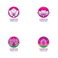 design de logotipo de flores de lótus de vetor