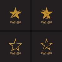 vetor do logotipo da estrela dourada em estilo elegante com fundo preto