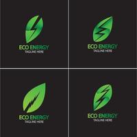 logotipo de vetor de energia eco com símbolo de folha.