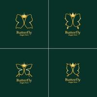 logotipo de borboleta dourada. logotipo da borboleta real vetor