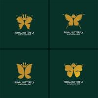logotipo de borboleta dourada. logotipo da borboleta real vetor