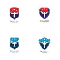 design de modelo de logotipo de águia com escudo vetor