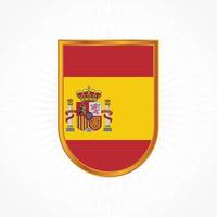 vetor de bandeira de espanha com moldura de escudo