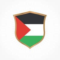 vetor da bandeira da Palestina com moldura de escudo