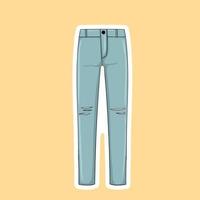 adesivos coloridos de jeans desenhados à mão vetor