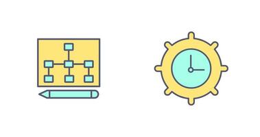 desenhar hierarquia e Tempo configuração ícone vetor