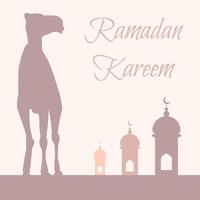 saudação do ramadã com camelo vetor