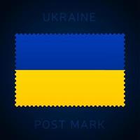 marca postal da Ucrânia. selo da bandeira nacional vetor