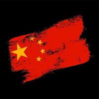 fundo de pincel grunge bandeira da china vetor