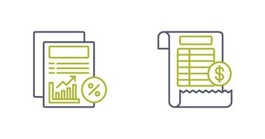 relatório e conta ícone vetor