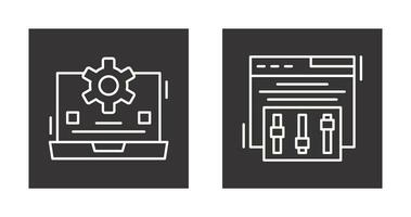 campanha ajustes e computador portátil ícone vetor