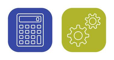 calculadora e configuração ícone vetor