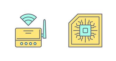 Wi-fi roteador e lasca ícone vetor