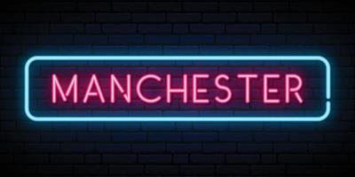 sinal de néon de Manchester. vetor