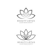 ícone de modelo de logotipo de design de flores de lótus de vetor de beleza