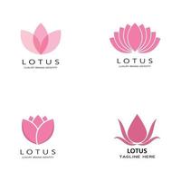 ícone de modelo de logotipo de design de flores de lótus de vetor de beleza