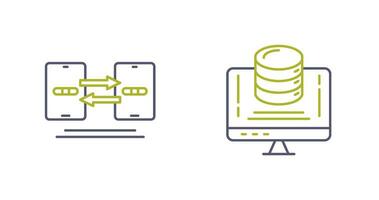 dados sincronização e dados armazenamento ícone vetor