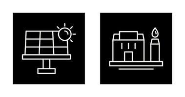 solar energia e fábrica ícone vetor