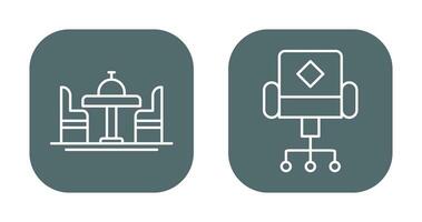 cadeira e jantar mesa ícone vetor