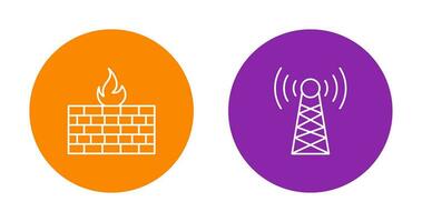 firewall e torre ícone vetor