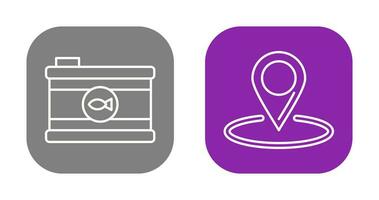 enlatado Comida e localização ícone vetor