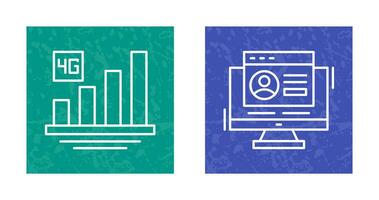 4 g e Conecte-se ícone vetor