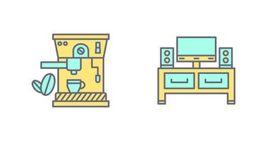 café máquina e televisão ícone vetor