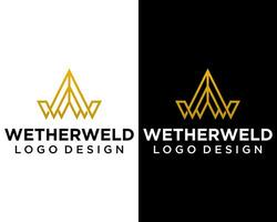 carta ww monograma rei coroa logotipo Projeto. vetor