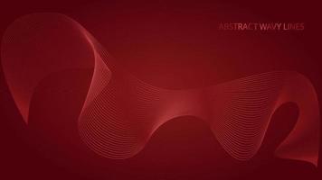 abstrato elegante fundo vermelho com linhas fluidas de ondas vetor