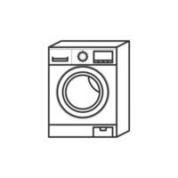 moderno elétrico lavando máquina vetor ilustração. frente Visão do lavando máquina vetor Projeto com sombra.