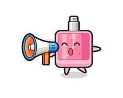 ilustração de personagem de perfume segurando um megafone vetor