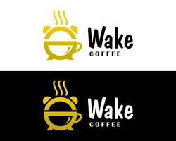 alarme relógio despertar acima manhã café logotipo Projeto. vetor