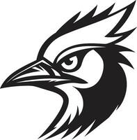 Preto pica-pau pássaro logotipo Projeto plano pica-pau pássaro logotipo Projeto Preto plano vetor