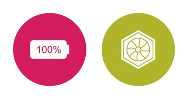 cheio bateria e hexagonal diafragma ícone vetor