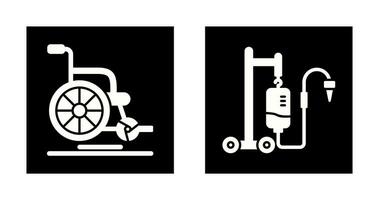 roda cadeira e intravenoso ícone vetor