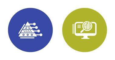 pirâmide gráfico e procurar ícone vetor