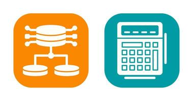 estruturada dados e calculadora ícone vetor