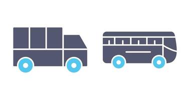 caminhão e ônibus ícone vetor
