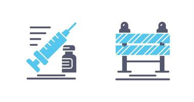 seringa e estrada bloqueio ícone vetor
