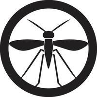 geométrico mosquito símbolo simplista mosquito crachá vetor