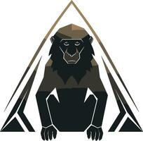 babuíno perfil marca gráfico macaco crachá vetor