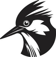 Preto pica-pau vetor logotipo uma Eterno e elegante Projeto Preto pica-pau pássaro logotipo uma único e memorável marca identidade