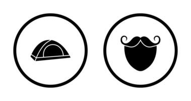 barba e bigode e acampamento ícone vetor