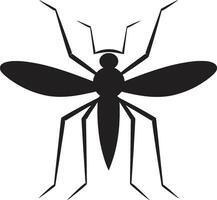 futurista mosquito simbólico ícone monocromático mosquito crachá conceito vetor
